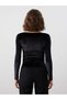 Lcw Vision Black Sweetheart Neck Velvet Women's Blouse - 4