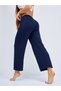 Women's Loose Fit Wide Leg Comfortable Oversize Slim Palazzo Trousers Navy Blue - 6