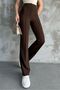 Women's Brown High-Waist Shaping / Sculpting Flared Leg Palazzo Pants - 2