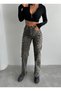 Women’s Leopard Printed High-Waist Stretch Fabric Wide-Leg Palazzo Pants - 7