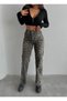 Women’s Leopard Printed High-Waist Stretch Fabric Wide-Leg Palazzo Pants - 6