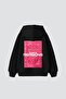 Virtual Tracks Printed Oversize Unisex Premium Black Hoodie - 5