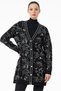 Floral Print Embossed Knitwear Cardigan Black-Grey