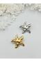 Starfish Patterned Matte Plate Earrings - Silver - 4