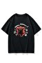 Mi̇ngalondon Happy Cat Printed Black T-Shirt