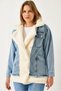 Women's Beige Blue Tedy Lining Detail Four-Pocket Denim Coat 2471 60261105 - 4