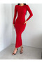 Women's Red Hailey Long Sleeve Maxi Dress - 2