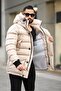 Men's Hooded Winter Long Coat with Bag Pocket - 2