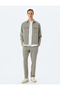 Cotton Blended Zipper Jacket with Flap Pocket Detail - 2