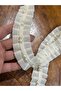 Ecru Pearl Beaded Pleated Strip Sewing Clothing Accessory Width 4 cm (1 Meter) - 2