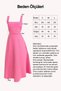 Women's Square Collar Thick Strap Design Midi Length Dress Cobalt blue - 7