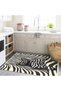 Efe Collection Zebra Stripes Detailed Noble Cat Patterned Woven Base Modern Decorative Carpet 11