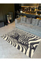 Efe Collection Zebra Stripes Detailed Noble Cat Patterned Woven Base Modern Decorative Carpet 11 - 2