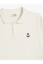 Polo Collar Sweatshirt Anchor Embroidered Long Sleeve Cotton - 3