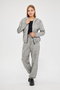 Women's Acid Washing Effect Tie-Dye Pattern Zippered Front Skirt Sleeve Elastic Hoodie Set - 3
