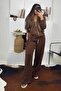 Bitter Brown Tracksuit Set - Pearl Lace Detailed - 4