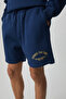 Shaw Men's 3 Thread Elastic Waist Comfortable Navy Shorts