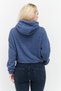 Women Sportswear Fit Brand Logo Drawstring Hoodie, Dusty Blue - 3