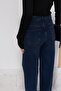 Women's Dark Blue Palazzo Jeans Navy Blue Wide Leg Jeans - 3