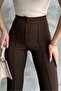 Women's Brown High-Waist Shaping / Sculpting Flared Leg Palazzo Pants - 2
