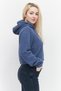 Women Sportswear Fit Brand Logo Drawstring Hoodie, Dusty Blue - 2