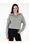 Gray Melange Comfort Fit Zippered Sweater 50290597-Vr086