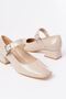 St-006 Beige Patent Leather Daily 4 cm Heeled Shoes - 4