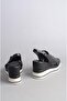Select 721 genuine leather wedge heel sandal (heel height: 8.5 cm, platform: 3.5 cm) black - 5