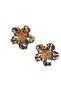 Shiny Gold Color Metal Big Flower Earrings - 3