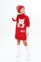 Girl's Dress Bunny Embroidered Beret and Neck Collar 3 Piece Set - 6