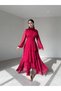 Chiffon Layered Skirt Tulle Sleeve Pleated Dress