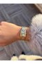 Women's Special Design Wrist Watch with Gold Custom Crops Cord Roman Numerals - 4