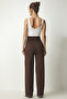 Basic Knitted Sweatpants with Pockets Brown Lxr0003 - 6