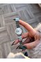 Silver Stripe Cord Round Women's Wristwatch - 4