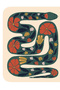 Efe Collection Modern Decorative Carpet with Snake and Flower Patterned Woven Base in Green and Beige Tones 16 - 4