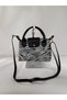 Women's Mini Zebra Zipper and Snap Closure Hand and Shoulder Bag