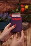 Faux Leather Mechanism Vegan Leather Card Holder Wallet Portfolio Purple Plum