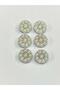 Classic Pearl Model Button / Silver/Metallized (plastic) / Set of 6 / 2 cm - 5