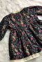 Lace Detailed Paisley Patterned Dark Blue Multicolor Baby Girl Design Dress - 2