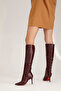Chimera Claret Red Crocodile 8 cm Women's Boots, Heeled Boots - 5