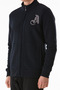 3 Yarn Letters Printed Zippered Stand Collar Sweatshirt - 7