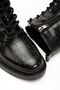 2024-2289 Black Crocodile Lace-Up Zippered Casual Women's Boots - 4