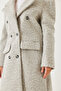 Women's Gray Six-Button Pocket Cashmere Coat 60261121 - 7