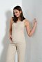 Pregnant Zero Sleeve High Waist Corded Fabric Set Cream