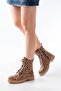 2121-356 Shiny Leopard Lace-Up Zippered Daily Women's Boots - 3