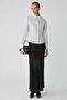 Evangelıne Women's Slim Fit Slim Fit Lycra Pocketless Long Sleeve Poplin White Shirt - 2
