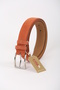 3.5cm Brick Color Suede Original Leather Belt - 2