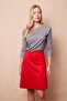 Lightweight Lycra Suede Fabric High Waist Above Knee Short Kilos Skirt-Red - 2