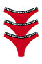 Red Love Rubber Brazilian Cut Women's Panties 3-Piece