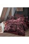 Doryana King Size Burgundy Oversize 100% Cotton Flannel Duvet Cover Set - 4